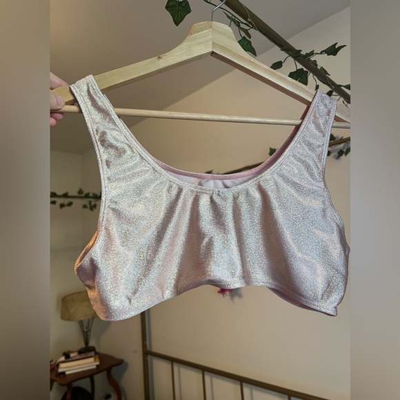 Pink Shimmer Bikini Rave Top - Picture 1 of 4